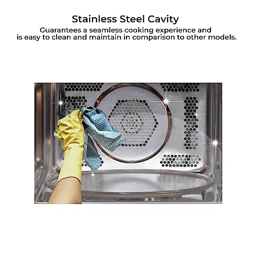 Image of SHARP 27L Convection Microwave Oven (R827KNK, Black, Healthy Fry with Zero Oil, Stainless Steel Cavity, Vapour Clean)