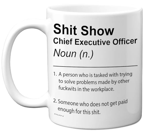 Taza para director ejecutivo – Sh*t Show – Regalos novedosos para director ejecutivo de Colleague Friend, regalos de broma grosera, tazas de regalo de cerámica de 325 ml, aptas para lavavajillas