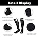Topbuti Kids Soccer Socks Striped Knee High Sock Football Baseball Softball Cushion Athletic Socks for Youth Boys Girls Adult (Black)