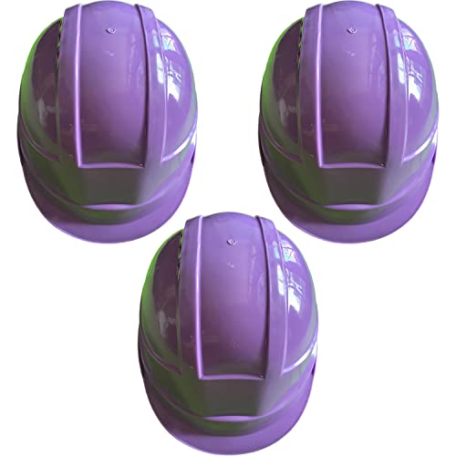 Image of LADWA Purple Heavy Duty Director Safety Helmet, ISI Marked Protective Head Helmet for Construction, Factory and Outdoor Workplace Safety Use (Pack of 3)