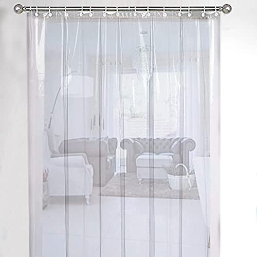 Image of 4.5x7 Feet AC Door Curtain Transparent Thermal Insulated PVC Air Blocking Curtain Dust & Mosquito Protection Includes Heavy Duty Shower Rings Ideal for Home, Office and Shop Partitions