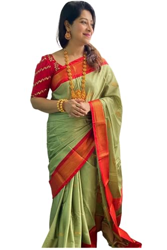 SGF11 Women's Kanjivaram Soft Lichi Silk Saree With Blouse Piece product image 10