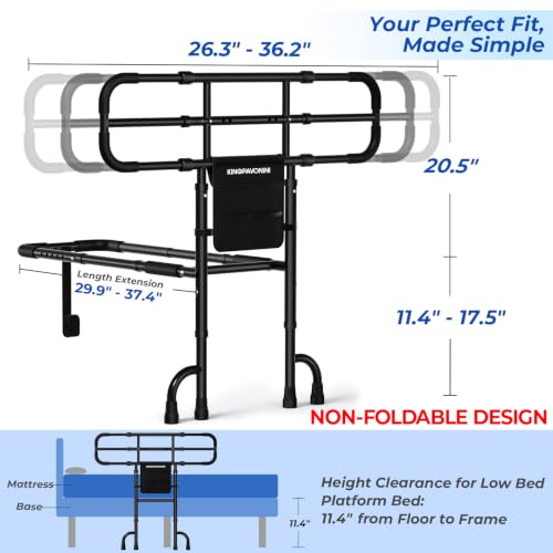 KingPavonini Bed Rail with Ultra-Wide Extendable Handle, 400 LB, Model GL05 by KingPavonini - Used condition - Image 2