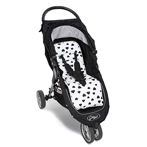 Protetor Capa de Carrinho Modelo Universal Dupla-Face Love Coração, Momis Petit, Preto e Branco, Uni