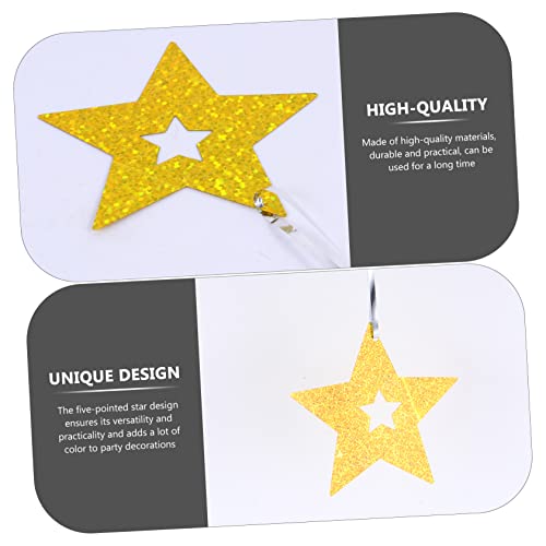 Abaodam 2Pcs 3 Flâmula De Corda Pingentes De Festa De Formatura Banner Nova Estrela Bebê Dourado Chu