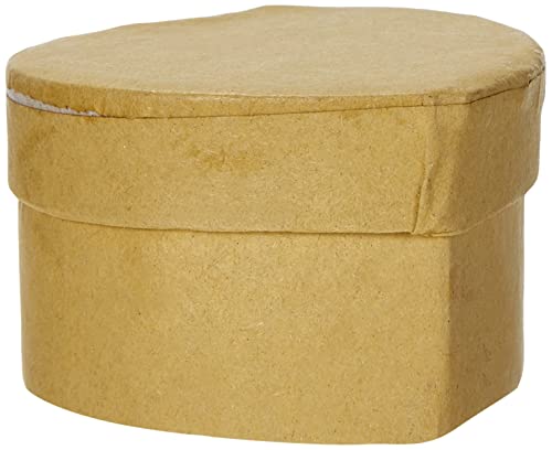 Pracht Creatives Hobby 7648-04541 Kraft Cardboard Boxes Set of 4 Heart-Shaped Gift Boxes with Lids Each 6 x 6 x 3.5 cm for Decorating Storing and Presenting Natural - Image 2