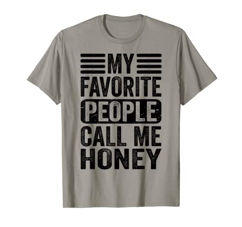 My Favorite People Call Me Honey Retro Mothers Day Funny Mom Camiseta