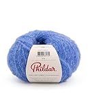 Coloris : BLEU - FAIENCE Phildar - Pelote de Laine Phil Chic Lurex - Laine à Tricoter - 30% LAINE,18% POLYAMIDE,1% ELASTHANNE,48% KID MOHAIR,3% POLYESTER METALLISE - Aiguille n°6 - Couleur FAIENCE