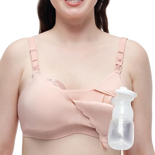 Image of Momcozy 4-in-1 Hands-Free Pumping Bra with Cooling Fabric & Jelly-Strip Support, Nursing & Breast Pump Bra for All-Day Wear