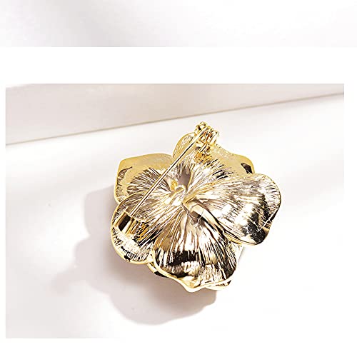 Image of Elegant Crystal Blooming Rose Flower Brooch Lapel Pin Breastpin for Women Birdal Cardigan Hat Scarf Suit Sweater Floral Pins