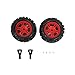 CROBOLL Front Tires & Wheel Replacement Assembly for 1:12 RC Crawlerï¼ˆRedï¼‰
