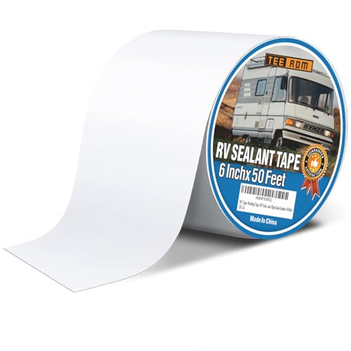 Image of RV Roof Tape White,6 Inch X 50 Feet RV Sealant Tape,RV Camper Roofing Repair Sealant Tape, Waterproof Leak Tape for RV Repair,UV Resistant, Weatherproof, for Boat Sealing, Camper,Tents