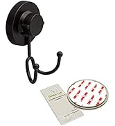 Gecko-Loc Heavy Duty Suction Cup Hooks Shower Accessory Stainless Steel - Black