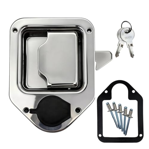 Truck Tool Box Lock Replacement 1 Pack 304 Stainless Steel Tool Box Latch with Keys Paddle Lock for RV Trailer UTV ATV Camper 4-3/8 x 3-1/4