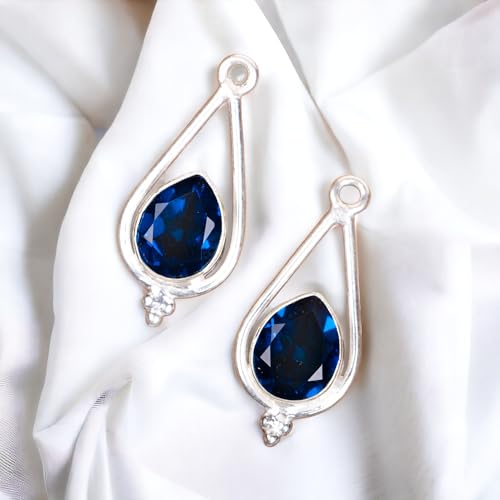 Natural London Blue Topaz Gemstone 925 Sterling Silver Jewelry Earring ,Stylish Earring For Her, Fine Silver Jewelry, Gemstone Earring, Drop & Dangle Earrings, Handmade Jewelry Earrings3