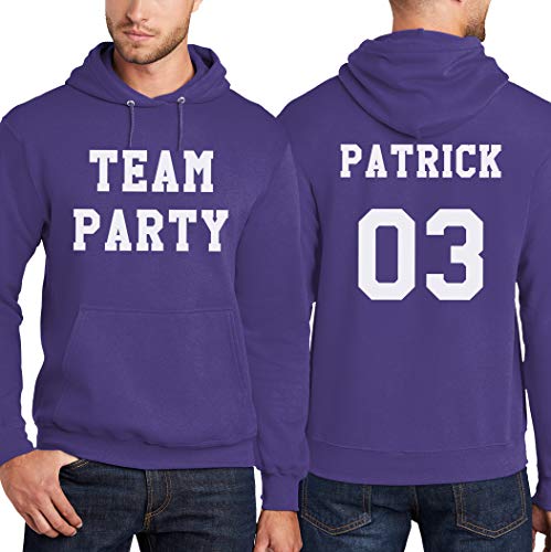 Teeamore Men Women Custom Hoodie, Add Your Text, Design Your Own, Front And Back Purple #TOP2
