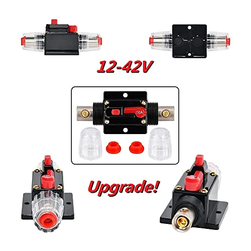 Anjoshi 150A Fuse Holders Inline Circuit Breaker For Car Audio And Amps Overload Protection Reset Fuse Inverter 12V-42V Dc Replace Fuses(150A) #TOP1
