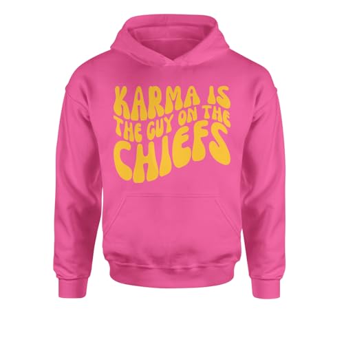 Karma is The Guy On The Chiefs Youth-Sized Hoodie, Soft Fleece, Graphic Design