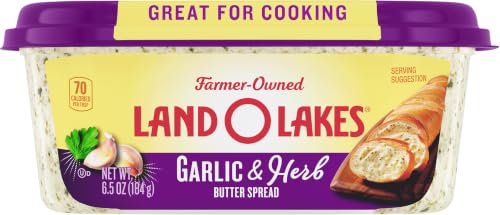 Land O Lakes Garlic & Herb Butter Spread, Spreadable, 6.5 oz Tub