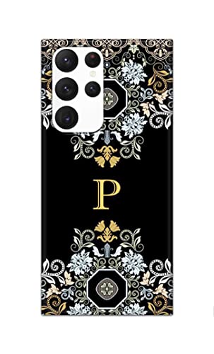 Image of Printed Hard Back Cover Case for Samsung Galaxy S22 Ultra 5G Back Cover (Alphabet P) -1803