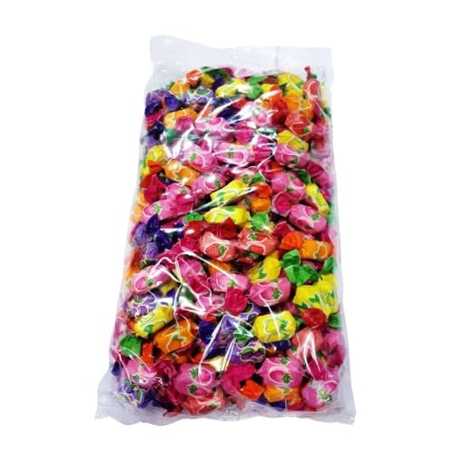 Caramelos Masticables Ceconsa 1,5 kg – Gran Bolsa de Golosinas Blandas con Surtido de Frutas, Envueltos Individualmente y Sin Gluten, Sin Huevo y Sin Lactosa