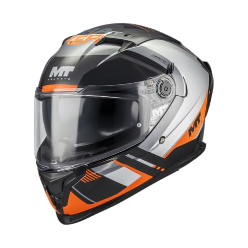 MT Helmets Braker SV, Casco Moto Integral Deportivo, Visor Solar Retráctil, Pantalla de Extracción Rápida Patentada, Spoiler Aerodinámico y Preparado Intercomunicador UCS, Homologado ECE 22.06 & DOT