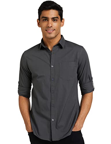 Amazon Brand - Symbol Men's Cotton Shirt | Casual | Plain | Full ...