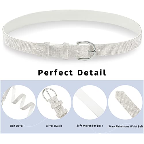 WELROG Rhinestone Belt for Women，Bling Crystal Vintage Belts Shiny Soft for Party Jeans Dresses2