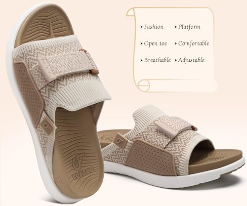 Image of COFACE Women's Orthotic Sandals Comfortable Plantar Fasciitis Arch Support