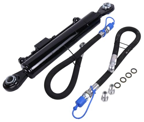 Solarhome New Hydraulic Top Link Cat. 2-2 with Locking Block 22 3/8 - 33 1/2 with 2 x Hose 2-Way Check Valve Hydraulic Cylinder Compatible with Tractors Excavators