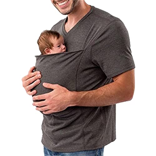 Image of Men's and Women's Baby Carrier Shirt 3 Pack Kangaroo Mom Long Sleeved Tops Kangaroo Dad Short Sleeved T Shirts