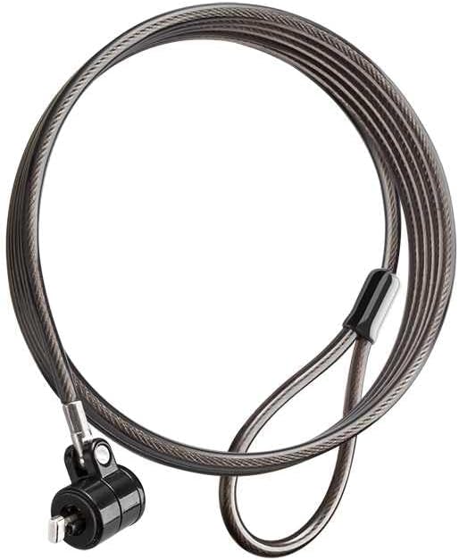 Laptop Security Cable Lock, Anti-Theft Steel Cable with Loop End, 2000mm Length, Black PVC Coated, 10-Pack