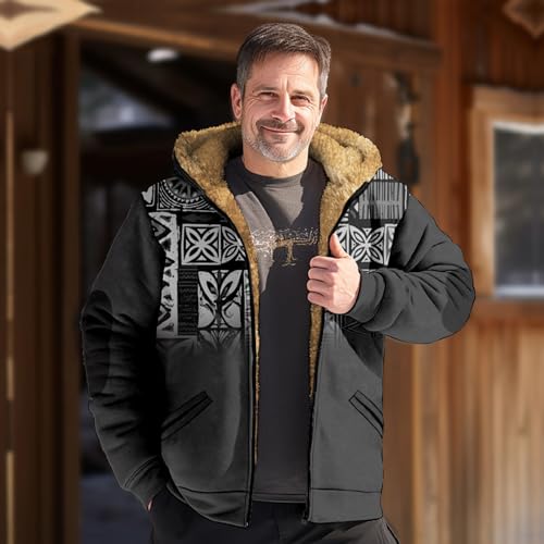 Mens Zip Up Hoodie Heavyweight Camo Hoodie Thick Fleece Lined Jacket Fall Fashion Coat Warm Winter Outwear2