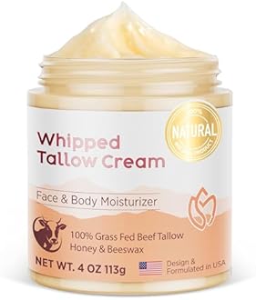 MEEYEE Beef Tallow moisturizer for Skin - Grass fed beef tallow honey Balm for face body dry skin (4 oz, Refreshing)