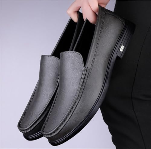 Slip On Round Toe Solid Color Leather Loafer Shoes Comfortable Anti-Slip Lightweight Prom Outdoor4