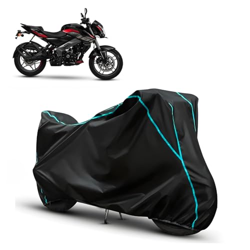 Image of Water Resistant Bike Cover for Bajaj Pulsar N160 All Weather, UV Heat Resistant, Dustproof, Triple Stitched, Windproof Elastic Bottom