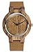 SUPBRO Uomo Orologio da Polso al Quarzo Orologio Uomo in Legno con Movimento al Quarzo Analogico con Cinturino in pelle
