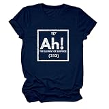 Ah The Element of Surprise T Shirts Weir Nerdy Humour Women's Shirt Novelty Graphic Tops Medium A-Navy Blue