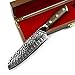 Stallion Damascus Knife Ironwood Santoku Knife 17.5 cm - Nóż ze stali damasceńskiej z rękojeścią z drewna żelaznego w pięknym pudełku prezentowym