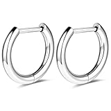 BodyAce F136 - Pendientes de aro de titanio de 18 g, pequeños, con bisagras, para cartílago, tragus, joyería de oro negro, para oreja, nariz, tabique, Titanio