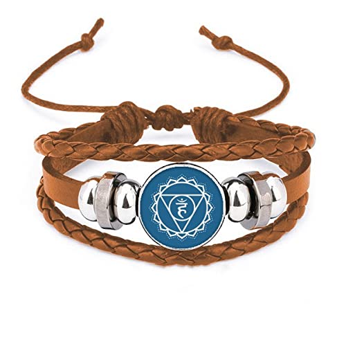 Bracelet en cuir DE Culture motif lettre alphabet, bijou homme femme ajustable