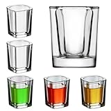 eispap Schnapsgläser-Set, transparent, mit schwerem Boden, quadratisch, für Wodka...