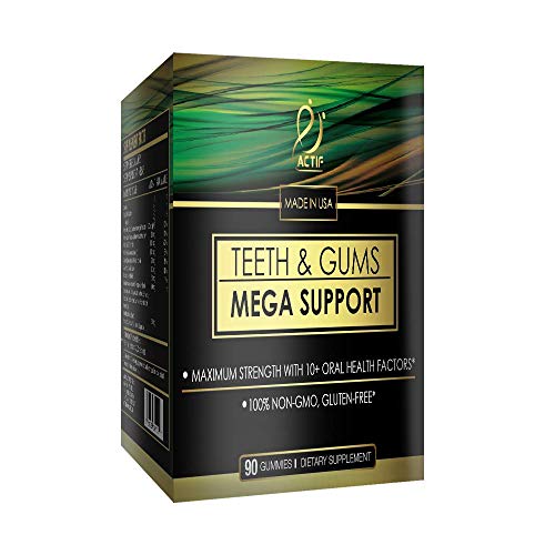 Actif Teeth and Gums Mega Support, Oral Probiotics Supplement for Mouth and Dental Multivitamin Supplement, 90 Gummies Actif Teeth and Gums Mega Support, Oral Probiotics Supplement for Mouth and Dental Multivitamin Supplement, 90 Gummies