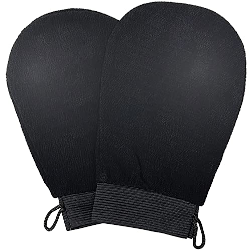 Korean Exfoliating Mitts (2pcs) Exfoliating Glove Microdermabrasion at Home, Exfoliating Gloves Visibly Lift Away Dead Skin, Great for Spray Tan Removal Stocking Stuffers