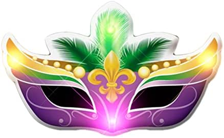 blinkee Carnival New Orleans Mardi Gras Mask Flashing Body Light Lapel Pins image 5