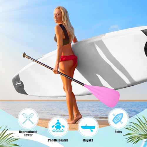 Image of Hollowfly 4 Set of 3 Pieces SUP Paddle Board Paddle Adjustable Paddleboard Lightweight Stand up Oar Aluminum Alloy Floating Replacement Oar Adjustable Aluminum Alloy Shaft for Surfing