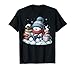 Snowman Reading Books Lovers Librarian Bookworm Christmas T-Shirt