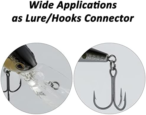 Miniatura 6 de Dr.Fish Anillo dividido de acero inoxidable Hyper Wire Aplanado Pesca Señuelo Anillos de Aparejos de Servicio Pesado Gancho Línea Conector Agua