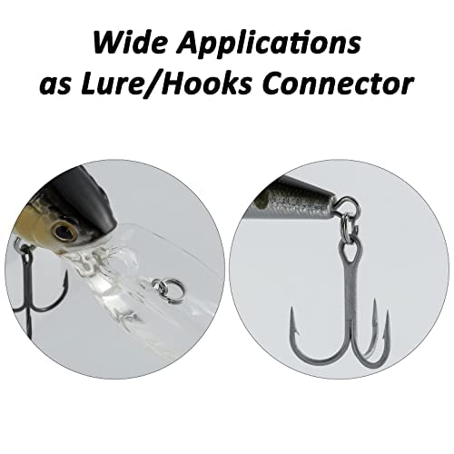 Dr.Fish 20 Pack Split Ring Stainless Steel Hyper Wire Flattened Fishing Lure Rings Heavy Duty Tackle Hook Line Connector Saltwater #1 9LB 5mm : Sports & Outdoors