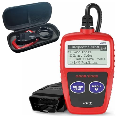 CAN OBD2 Scanner MS309 Automotive Scanner Engine Diagnostic Tool EOBD Car Check Engine Code Reader Auto CAN Diagnostic Scan Tool Multi-Languages for All OBD II Protocol Vehicles (Red)